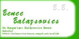 bence balazsovics business card