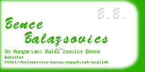 bence balazsovics business card